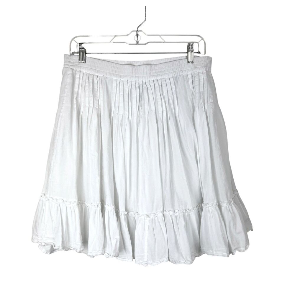 Gap Skirt Women Medium White Lined Tiered A-Line Knee Length Solid Casual